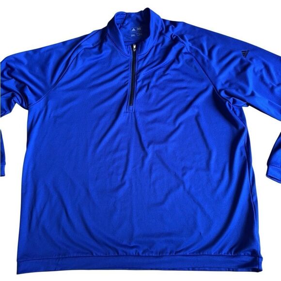 adidas Men's Cobalt Blue Quarter Zip Performance Pullover Sweater Size 3XL - Picture 9 of 10